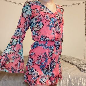 Pink Floral Romper